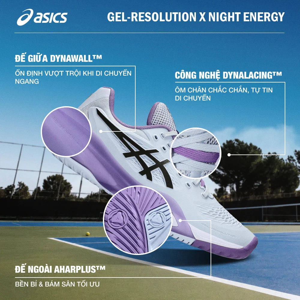 Giày Tennis Nữ Asics Gel-Resolution X Night Energy